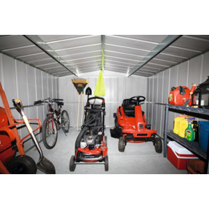 Abri de jardin en métal gris avec portes coulissantes 4,98 m²