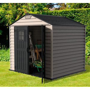 Abri de jardin en PVC gris 4,41 m² - L. 210 x P. 210 x H. 231 cm