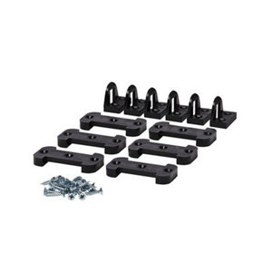 Lot de 6 fixations en plastique noires pour assemblage de panneaux de meubles d’intérieur