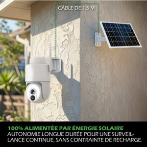 Caméra de surveillance solaire PTZ 6 MP WiFi 6 avec vision nocturne IP65