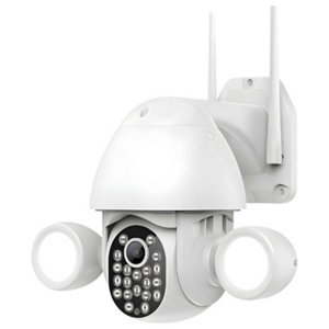 Caméra motorisé extérieure 5mp connectée + 2 phrases LED + crate 16GO