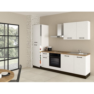 Cuisine équipée blanc mat électroménager inclus LUNA 270 cm