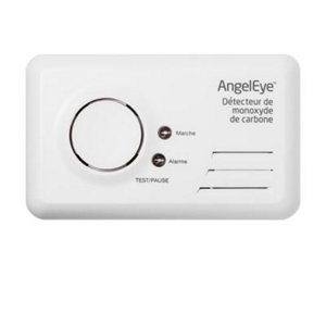 Détecteur de monoxyde de carbone avec 2 piles alcalines AA/1,5 V incluses, garantie 7 ans