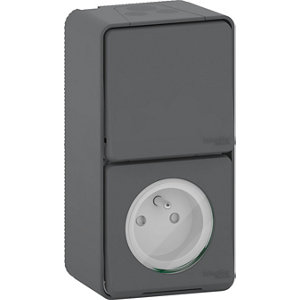 2 prise étanche vertical gris