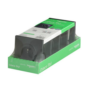 Lot de 5 prises avec terre complet "Odace" anthracite