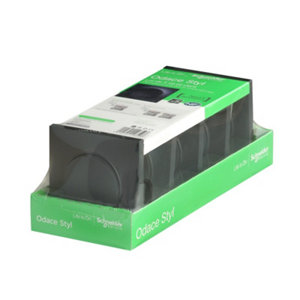 Lot de 5 interrupteurs va-et-vient complet "Odace" anthracite