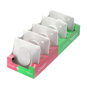 Lot de 5 va et vient avec plaques "Ovalis" blanc