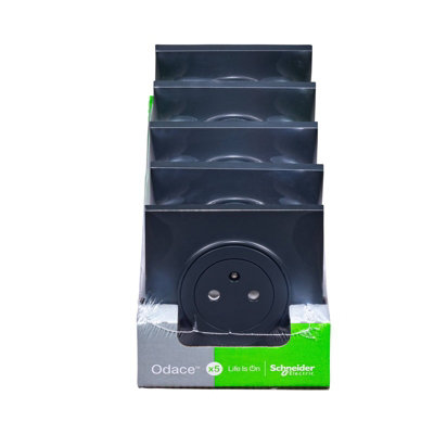 Prise 2 pôles + affleurante Odace Schneider Electric complet lot de 5 pièces - vue 2