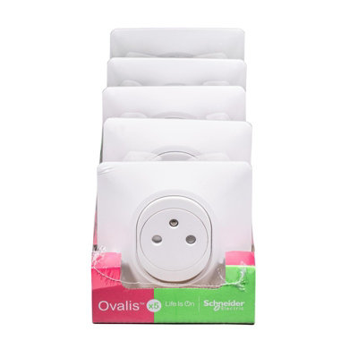 Prise de courant avec affleurante complète Schneider Electric Ovalis lot de 5 - vue 2