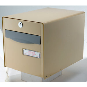 Boîte aux lettres simple face abattante beige
