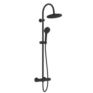 Colonne de douche thermostatique BOROR noire 110 cm, pomme Ø22 cm
