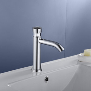 Lave-mains bouton poussoir EDOUARD ROUSSEAU inox - H. 17,5 cm débit 6 L/min