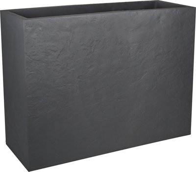 Jardinière rectangulaire Volcania effet pierre 78 5 x 29 5 x 60 cm