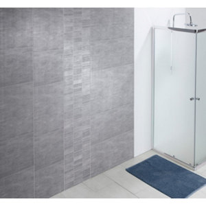 Lambris PVC imitation carrelage XL gris cendré