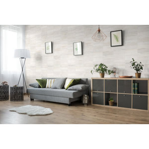 Lambris PVC effet bois blanc et gris mat - 260 CM X 35 CM ÉP. 5 MM - Grosfillex