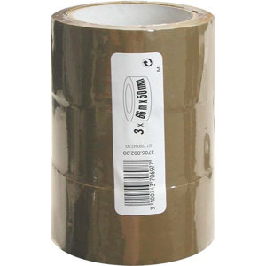 Lot de 3 rouleaux d'emballage PP 66 m x 50 mm