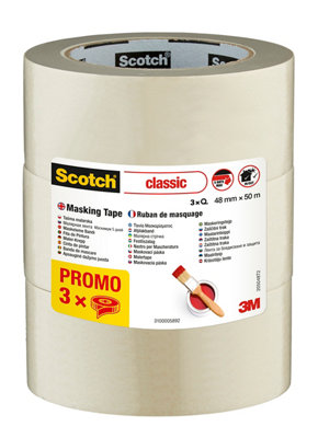Ruban de masquage Scotch 3M 50 x 48 mm 3 rouleaux - vue 1