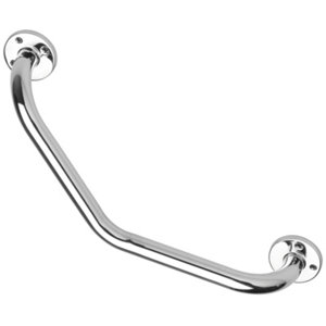 Barre de maintien coudée chromé - P. 9 cm x H. 6,5 x EP. 2,5 cm x l. 41,9 cm