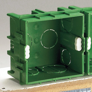 Boîte à sceller sur cloison pleine, 75x75 mm Prof. 40 mm