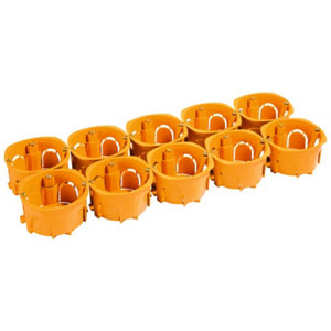 Lot de 10 boîtes cloison sèche simple, à fixer sur une cloison creuse, Ø 68 mm Prof. 40 mm