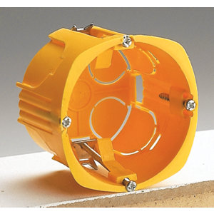 Boîte cloison sèche simple, à fixer sur une cloison creuse, Ø 68 mm Prof. 50 mm