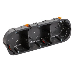 Boîte multi-matériaux 3 postes Ø 67 mm Prof. 40 mm