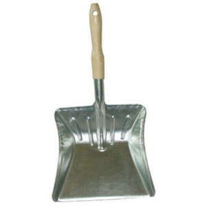 Pelle métallique galvanisé à manche en bois