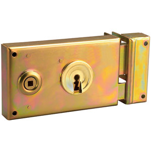 Serrure en applique horizontale pour grille & portail droite- 140x82 mm