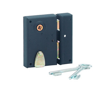 Serrure à applique verticale pêne dormant 1/2 tour pour porte intérieure droite - 70x110 mm