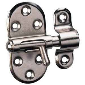 Targette nickelée pêne rond coulissant 25 mm