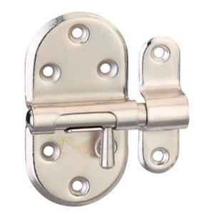 Targette nickelée pêne rond coulissant 35 mm