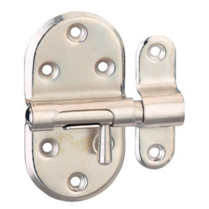 Targette nickelée pêne rond coulissant 40 mm