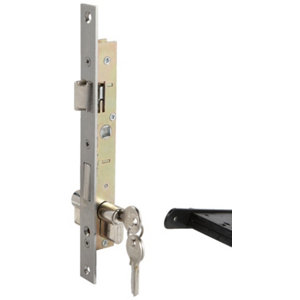 Serrure à encastrer axe 10,5 mm 2,1 x10,5 cm en acier, inox, alliage et laiton nickelé