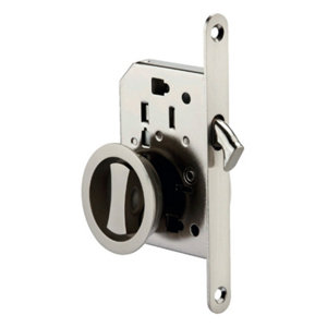 Serrure à encastrer pour porte coulissante axe 50 mm réversible