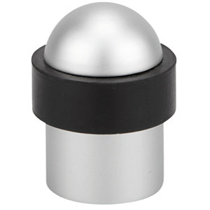 Butée de porte en aluminium anodisé argent Ø 30 mm
