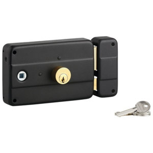 Serrure à applique horizontale pour porte d'entrée droite 140x90 mm