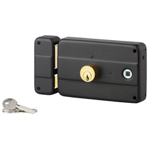 Serrure à applique horizontale pour porte d'entrée gauche 140x90 mm