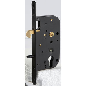 Serrure à crochet à encastrer axe 50 mm réversible carré 7 mm