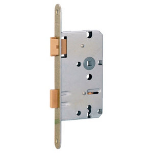 Serrure à encastrer de type Alsace pour porte intérieure droite axe 55 mm en acier