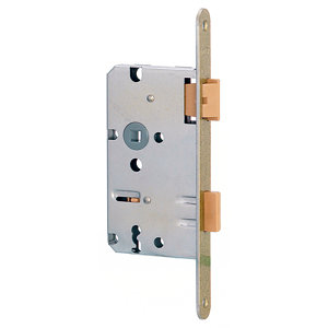 Serrure à encastrer de type Alsace pour porte intérieure gauche axe 55 mm en acier