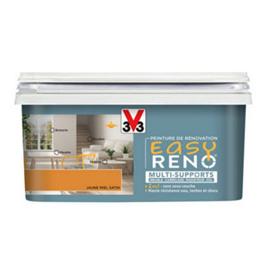 Peinture multi-supports 2en1 Satin 2 L Jaune miel