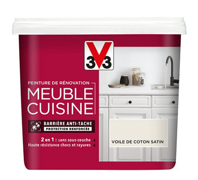 Peinture de rénovation meuble cuisine V33 voile de coton satin 750ml - vue 2