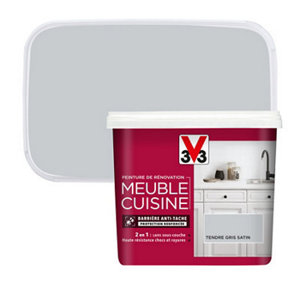 Peinture de rénovation meubles cuisine acrylique satin tendre gris 0,75 L