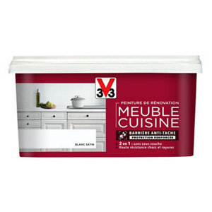 Peinture de rénovation meubles cuisine acrylique satin blanc 2 L