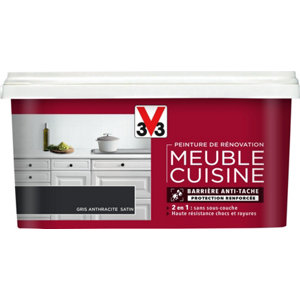 Peinture de rénovation meubles cuisine acrylique satin gris anthracite 2 L
