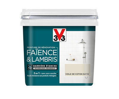 Peinture de rénovation faïence et meuble de salle de bain V33 voile de coton satin 750ml - vue 2