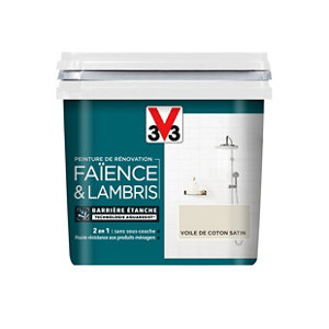 Peinture de rénovation faïence et lambris acrylique satin voile de coton 0,75 L