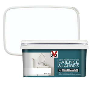 Peinture de rénovation faïence et lambris acrylique satin blanc 2 L