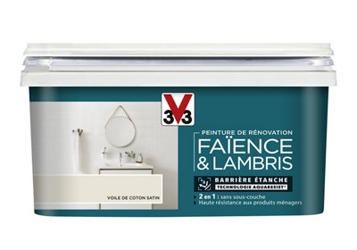 Peinture de rénovation faïence et meuble de salle de bain V33 voile de coton satin - vue 2