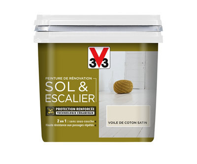 Peinture de rénovation sol parquet carrelage V33 voile de coton satin - vue 2